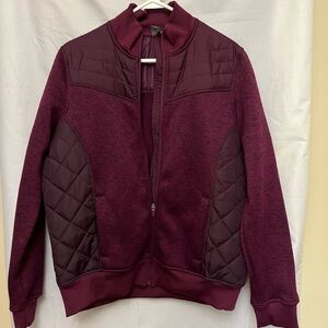 🆕 Xersion Maroon Puffer Polyester Jacket with pockets. L.  NEW